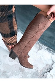 Resim I Love Shoes Marvett Kadın Kovboy Çizme Kahverengi Süet 