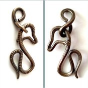 Resim Omeniv Som Bronz Pirinç Yılan Form Anahtarlık Kolye Obje 