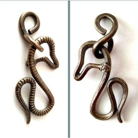 Resim Omeniv Som Bronz Pirinç Yılan Form Anahtarlık Kolye Obje 