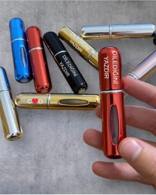 Resim C&On Design Kişiye Özel Doldurulabilir Cep Mini Parfüm Şişesi | İsim Yazılabilir Dilediğini Yazdır HARF-İSİM 