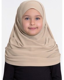 Resim Hürrem Bone Bej Pratik Hazır Geçmeli Çocuk Tesettür Bone Sandy Kumaş Kendinde Bej 