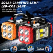 Resim MACROCOSM Güneş El Feneri, 4LED ve COB Taşınabilir Baş Feneri, USB Şarj Edilebilir Lityum Pil, Çift Ön ve Arka Işık, Uzun Menzilli Güneş Balıkçılık Işığı Kamp, Onarım, Gece Aydınlatması için - Pil ile Çalışır, USB Kablosu Dahil, Kamp Baş Feneri | Çok Fonksiyonlu Baş Feneri | Duallit Fener 