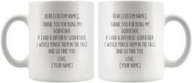 Resim Godfather Gifts Personalized Custom Name Mug Gifts for Godfather Funny Godfather Gift Idea Fathers Day Birthday Christmas Best Godfather 