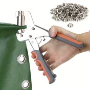 Resim Deri Tuval Delme Pense Seti, 3/8 İnç x 10mm, 100 Göz Deliği Tokalı, DIY El Delme Grommet Kiti, Metal Hava Deliği Rivet Kurma Aracı, Göz Deliği Punche 
