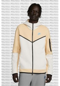 Resim Nike Sportswear Tech Fleece Full Zip Hoodie Fermuarlı Kapüşonlu Sweatshirt Bej 