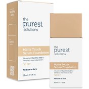 Resim The Purest Solutions Matte Touch SPF50+ Sebum Dengeleyici ve Matlaştırıcı Serum Fondöten 30 ml - Medium to Dark 