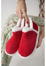 Resim Modafrato Vıola Kadın Panduf Ev Ayakkabısı Ev Botu Kırmızı 