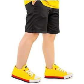 Resim Kiko Kids Tinna Bağcıklı Erkek Çocuk Keten Spor Ayakkabı Sarı 