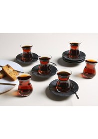 Resim Porland Seasons Siyah 12 Parça 6 Kişilik Çay Takımı Siyah 