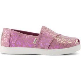 Resim 10022094 Pink Espadril / Keten Kadın 10022094 Toms Alpargata Cosmic Pink Iridescent Leopard Pembe 