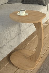 Resim Limnizza Tekerlekli C Yan Sehpa | Koltuk ve Yatak Yanı Laptop Masası | Taşınabilir Pratik Servis Sehpa Modeli 