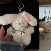 Resim Sevimli Peluş Köpek ve Tavşan Şarjlı Evcil Hayvan Oyuncak - Pembe Kulaklar ve Kırmızı Patikler ile Pembe ve Beyaz Dolgulu Hayvan Küçük Köpekler için, Etkileşimli Çiğneme ve Taşıma, Dayanıklı Polyester Malzeme, Köpek Peluş Oyuncak, Dolgulu Hayvan Köpek, Oyuncağa Uygun Tasarım, Küçük Köpekler için Güvenli, Pil Olmadan 