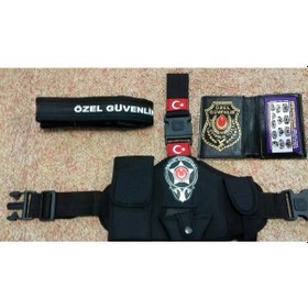 Resim Güvenlik Bacak Kılıfı,palaska,ve Özel Güvenlik Cüzdanı Siyah 