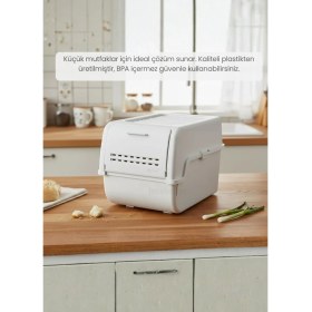 Resim Jet's Home 2\'li Mini Boy Patates Soğan Sepeti Bpa Free Sebzelik Organizer Kutu Motek Gri 8 L 