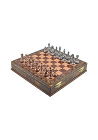 Resim Gifthome Metal Satranç Takımı-seti büyük klasik antik gül sandıkl 