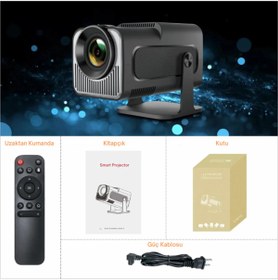 Resim Omaze Upgrade Android Taşınabilir Sinema Projeksiyon Wifi Destekli En Güncel Sürüm Akıllı Projektör Siyah 