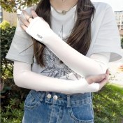 Resim Xuweiwei Beyaz Unisex Serinletici Uv Koruma Kolçuğu - Nefes Alabilir Esnek 