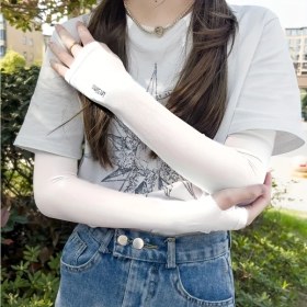 Resim Xuweiwei Beyaz Unisex Serinletici Uv Koruma Kolçuğu - Nefes Alabilir Esnek 
