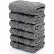 Resim Mkk 6'lı Temel Havlu Seti, Solmaya Dayanıklı, %100 Pamuk 500 G/m - Koyu Gri The Better One Koyu Gri 