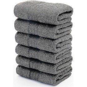 Resim Mkk 6'lı Temel Havlu Seti, Solmaya Dayanıklı, %100 Pamuk 500 G/m - Koyu Gri The Better One Koyu Gri 