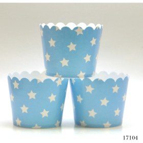 Resim Lora Davet Cupcake Kabı Yıldız 25 Adet Mavi 
