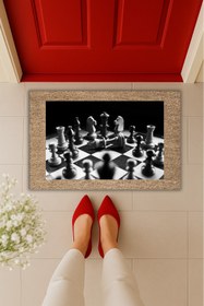 Resim Dormot Çok Amaçlı Dijital Baskı Satranç İç ve Dış Mekan Paspası 