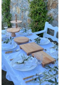 Resim 5li Kayın Masif 2katlı Kek Standı,25cm Pastalık,25cm Risus,17x25 