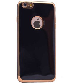 Resim Genel Markalar iPhone 6 Plus Kılıf Zore Arkası Parlak 360 Silikon - Siyah-Gold 