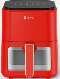 Resim Youban Air Fryer 3.5l Camlı Kırmızı Fritöz 