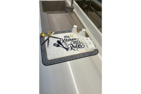 Resim Tekno Trust Plastik Bulaşık Kurutma Matı Kurulama Kurutma Örtüsü Tezgah Üstü Bulaşıklık 40X50CM Yıkanabilir 35 