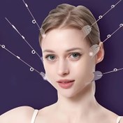 Resim 20 Adet Ultra İnce Görünmez Yüz Kaldırma Bandı ve 8 Adet Kaldırma İpi - Kırışıklık ve Sarkan Ciltler İçin Gençlik Bakışı, Açık Bej 