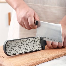 Resim Çift Taraflı Elmas Bıçak Bileyici, 400/1000 Molibden Çelik, Manuel, Elektrik Gerektirmez, Tüm Bıçaklar İçin Uygun, Bıçakların Daha Keskin Olmasını Sağlayan Mutfak Aracı, Elmas Bileyiciler 