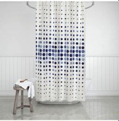 Resim Zethome Evdy Banyo Duş Perdesi 4961 Tek Kanat Mavi 1X180X200 Mavi 