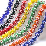 Resim 10 adet Canlı Çiçekli Cam Boncuklar, 10x12mm - Kendin Yap Moda Kolyeler, Bilezikler, Küpeler & Anahtarlık El Sanatları için İdeal, Renkli Aksesuar Süslemeleri, Takı Yapımı için Şanslar 