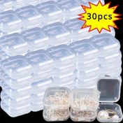 Resim 30 adet Şeffaf Plastik Boncuk Saklama Kutusu - Taşınabilir Yığınlanabilir Düzenleyici, Takı, El Sanatları, Dikiş ve Küçük Donanım için Kapaklı - Ev, Yurt ve Çok Amaçlı Ortamlar için İdeal, El Sanatları Düzenleme | Şeffaf Tasarım | Yığınlanabilir Kaplar, Takı Düzenleyici Saklama 