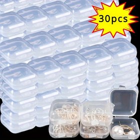 Resim 30 adet Şeffaf Plastik Boncuk Saklama Kutusu - Taşınabilir Yığınlanabilir Düzenleyici, Takı, El Sanatları, Dikiş ve Küçük Donanım için Kapaklı - Ev, Yurt ve Çok Amaçlı Ortamlar için İdeal, El Sanatları Düzenleme | Şeffaf Tasarım | Yığınlanabilir Kaplar, Takı Düzenleyici Saklama 