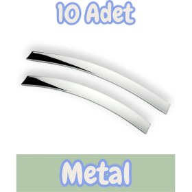 Resim Şahin Yay Alüminyum Metal Lüks Modern Mobilya Çekmece Mutfak Dolabı Kulpu Krom (10 Adet) 