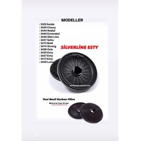 Resim ARC-PART Silverline 3450 W6 Beyaz Davlumbaz Karbon Filtre - 1 Takım (2 Adet) 