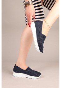 Resim Snix Triko Kalın Tabanlı Babet Lacivert-7965 Lacivert 