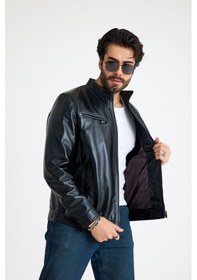 Resim Franko Armondi Klasik Reguler Erkek Deri Ceket E33-kd-k-750-24213 Siyah 