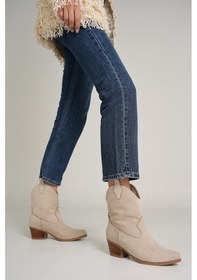 Resim Tepic Kadın Bej Western Bot Bej 