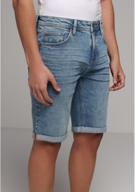 Resim Colin's Colins Straight Fit Düşük Bel Düz Erkek Light İndigo Denim Jean Şort Cl1081085 Q1.v1 Dn09019 