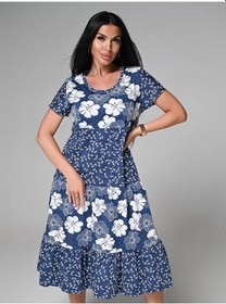 Resim Madam Tetu Büyük Beden Elbise 421853767 Mavi 