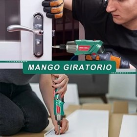 Resim Mena Rise Tornavida, 6n·m Maks. Tork 2000MAH 3,6V Li-Ion Pil, 36 Aksesuar Parçalı, LED Işık ve El, Cırcır Anahtarı, USB Kablosu ve Saklama Kutusu ile 