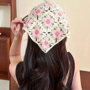 Resim 1 adet Vintage Örgü Çiçek Saç Bandı - Kızlar için Bohem Dantel Eşarp, Yaz Plajı, Müzik Festivali ve Günlük Moda, Polyester Örgü Kumaş, Gençlik Saç Stil Aksesuarı, Günlük Başlık | Bohem Tarzı | Polyester Saç Bandı, Saç Bandı 