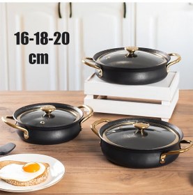 Resim Oms 3724 Bakraç Güveç Sahan Takımı - Yanmaz Yapışmaz 3 Lü Sahan S 