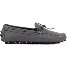 Resim Sail Lakers - Gri Deri Erkek Loafer 