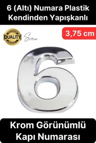Resim Svein No 6 Kapı Numarası Kendinden Yapışkanlı Masa Dolap Plastik Ev Posta Kutusu Dış Mekan Daire 3,75 cm 
