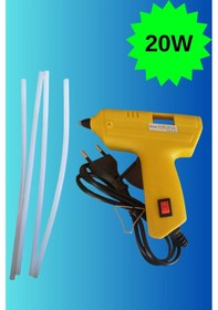 Resim 20watt Sıcak Silikon Tabancası 4 Adet Ince Çubuk Slikon Eritme Tabanca Şeffaf Mum Yapıştırıcı 