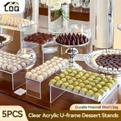 Resim LDQ 5 Adet Şeffaf Akrilik Pasta Standı - Gıda Uyumlu, Şeffaf, Su Geçirmez Cupcake Sushi Tatlı Sergi Rafları - Düğünler, İş Etkinlikleri, Çözüm Ortağı İçin Ideal Elektriksiz Pastacılık Tutucular Noel Cadılar Bayramı Şükran Partileri İçin Mükemmel 